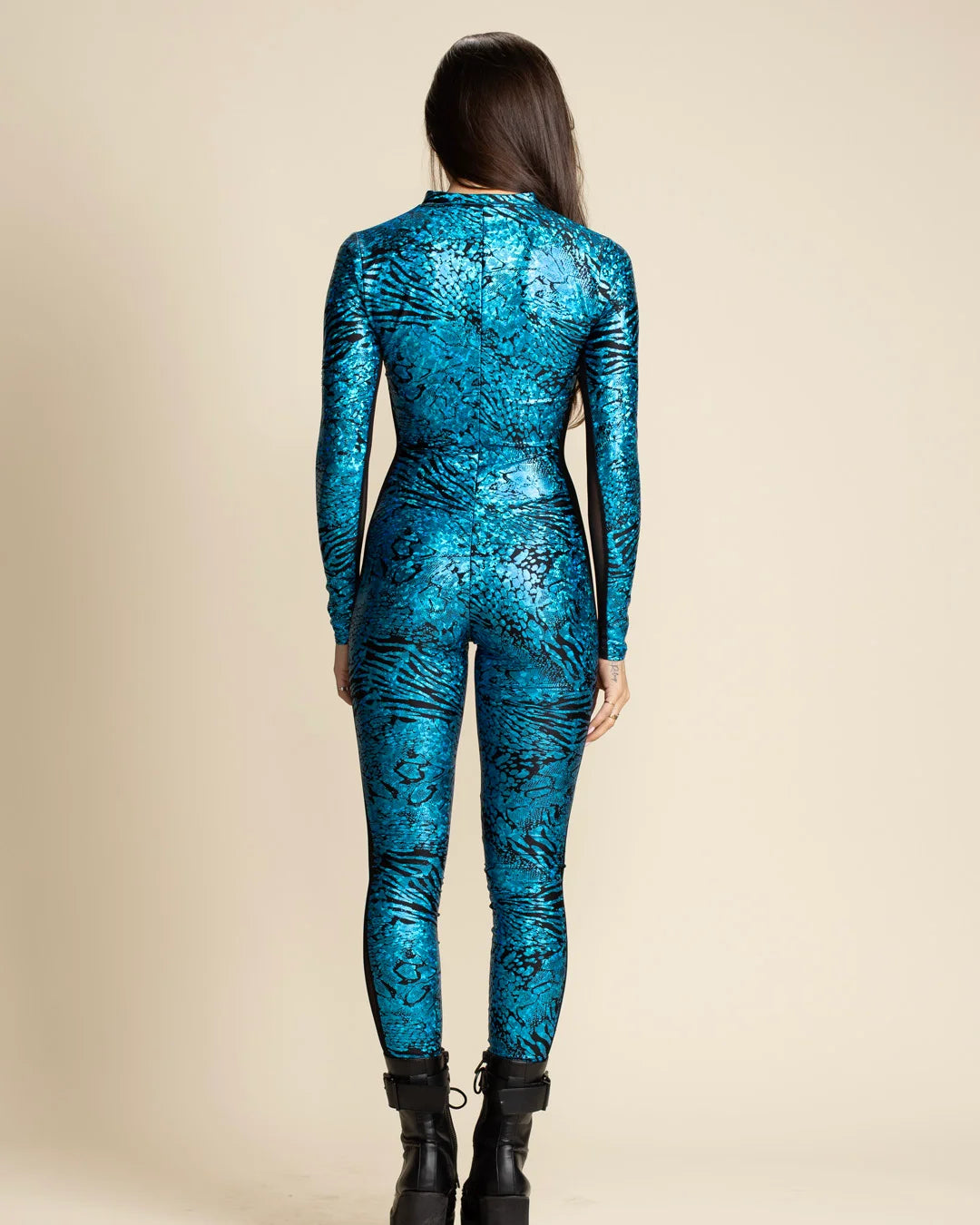 Women's Metallic Full Bodysuit | Blue Viper