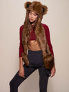 Limited Edition Golden Grizzly Faux Fur SpiritHood on Female Model