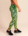 Men's Leggings Green | Neon Leopard