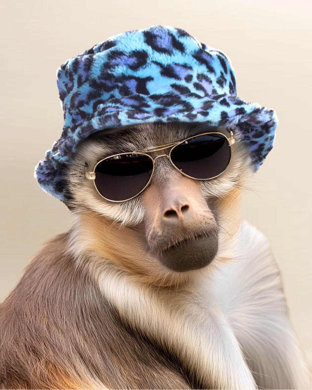 Men's Fur Bucket Hat | Blue Lynx