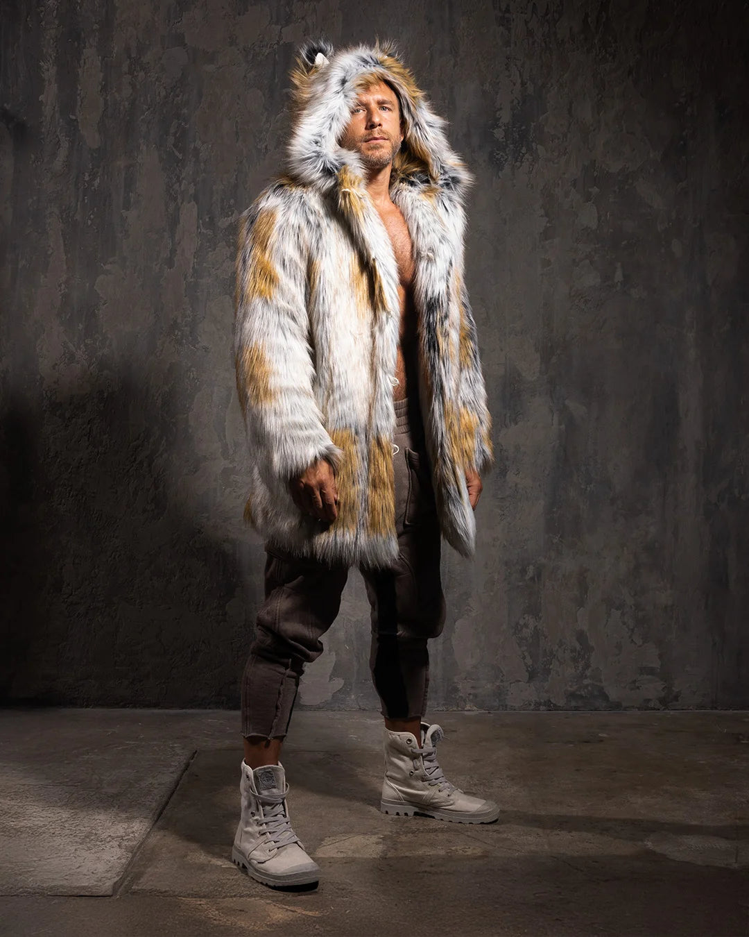 Men's Faux Fur Coat with Hood Arctic Fox SpiritHoods