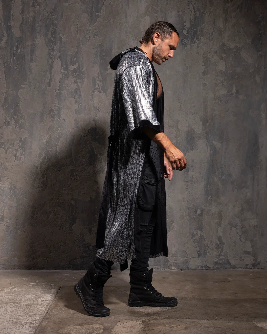 Men's Sequin Kimono | Silver Wolf
