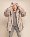 Versatile unisex Arctic Wolf coat by SpiritHoods, designed for a comfortable mens fit with premium fake fur.