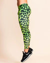 Men's Leggings Green | Neon Leopard