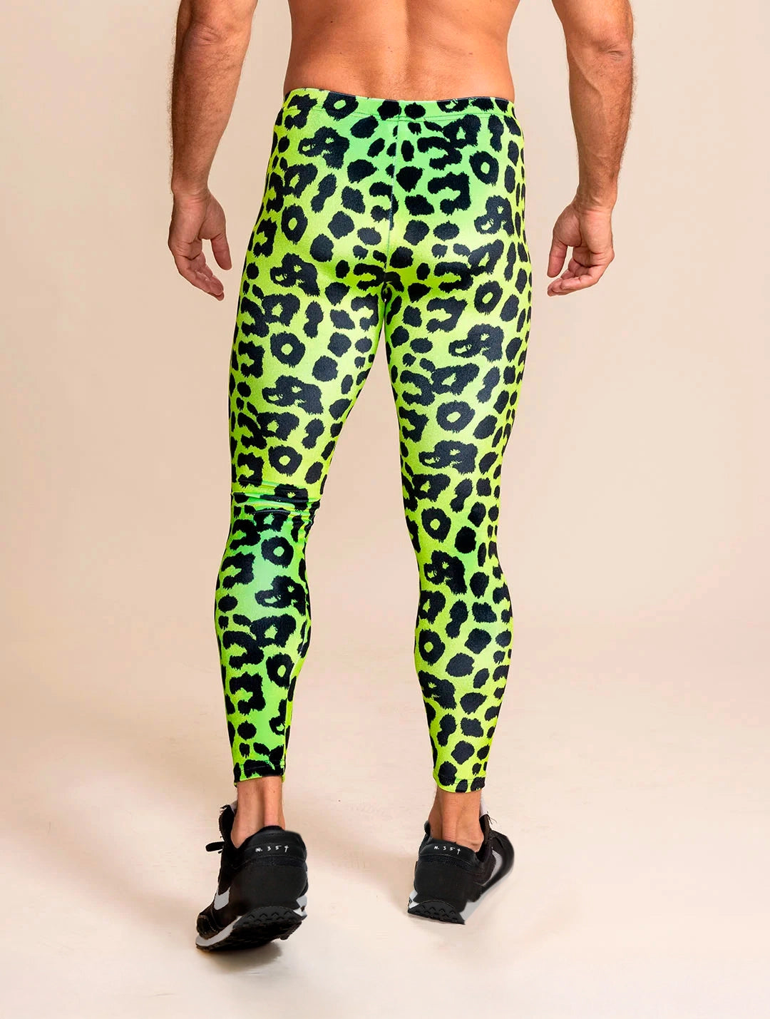 Men's Leggings Green | Neon Leopard