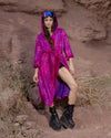 Women's Festival Kimono | Metallic Pink Butterfly