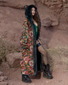 Classic Women's Long Sequin Coat | Oasis Emerald Green