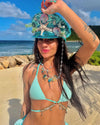 Festival Hat - Captain Hat | Sequin Mermaid Blue