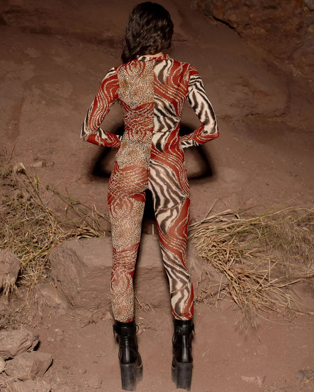 Women's Red Full Bodysuit | Carmine Animal