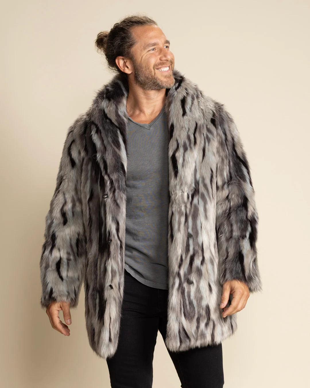 Men Rabbit Coat Men's Faux Fur Coat | Wild Rabbit - SpiritHoods
