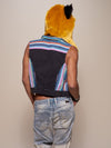 Man wearing Collector Edition Golden Wolf Luxe Faux Fur SpiritHood, back view