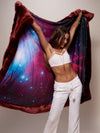 Red Luxury Garnet Galaxy Faux Fur Throw 