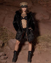 Classic Women's Faux Fur Coat | Black Wolf
