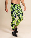 Men's Leggings Green | Neon Leopard