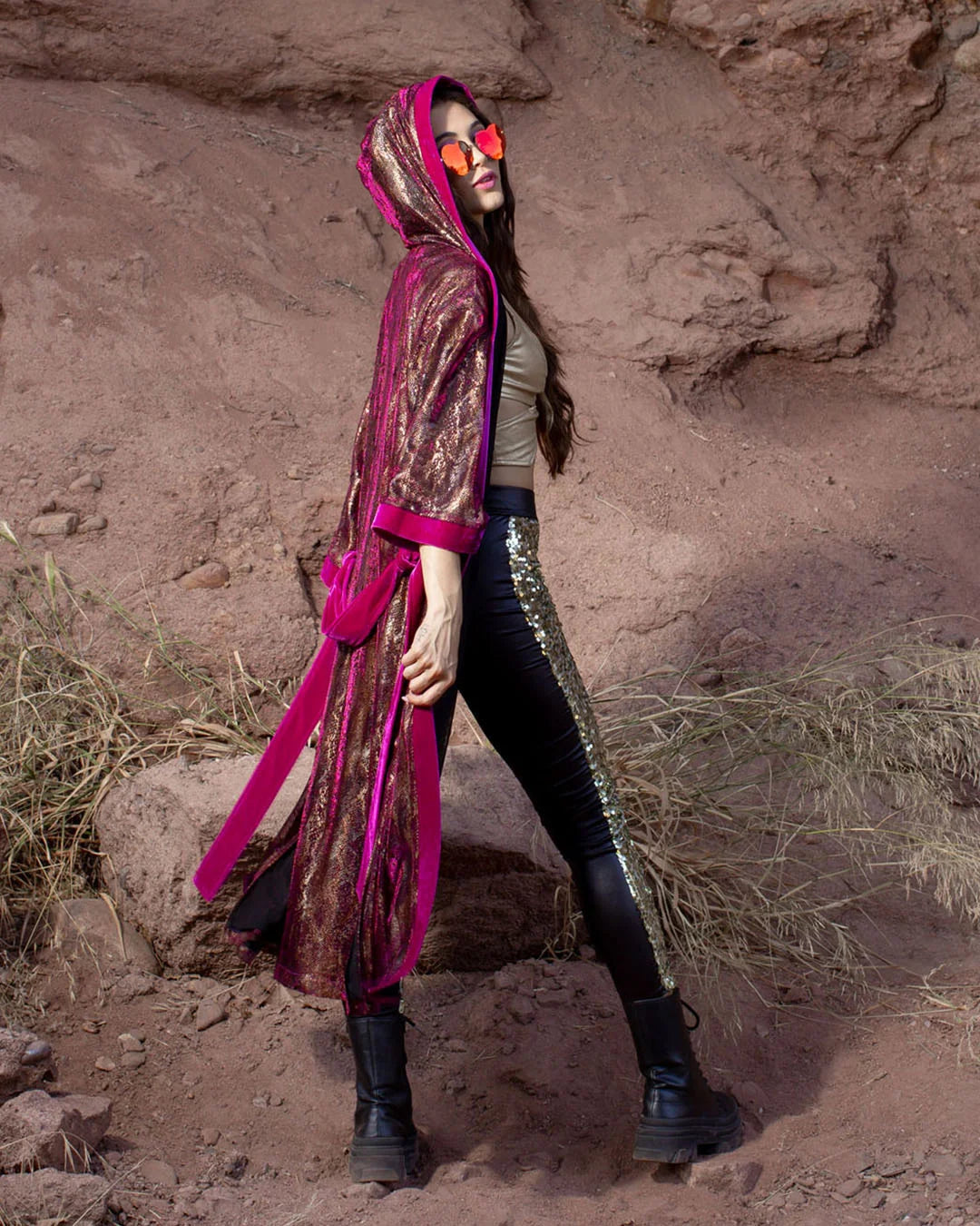Women's Festival Kimono | Metallic Rhodolite Python