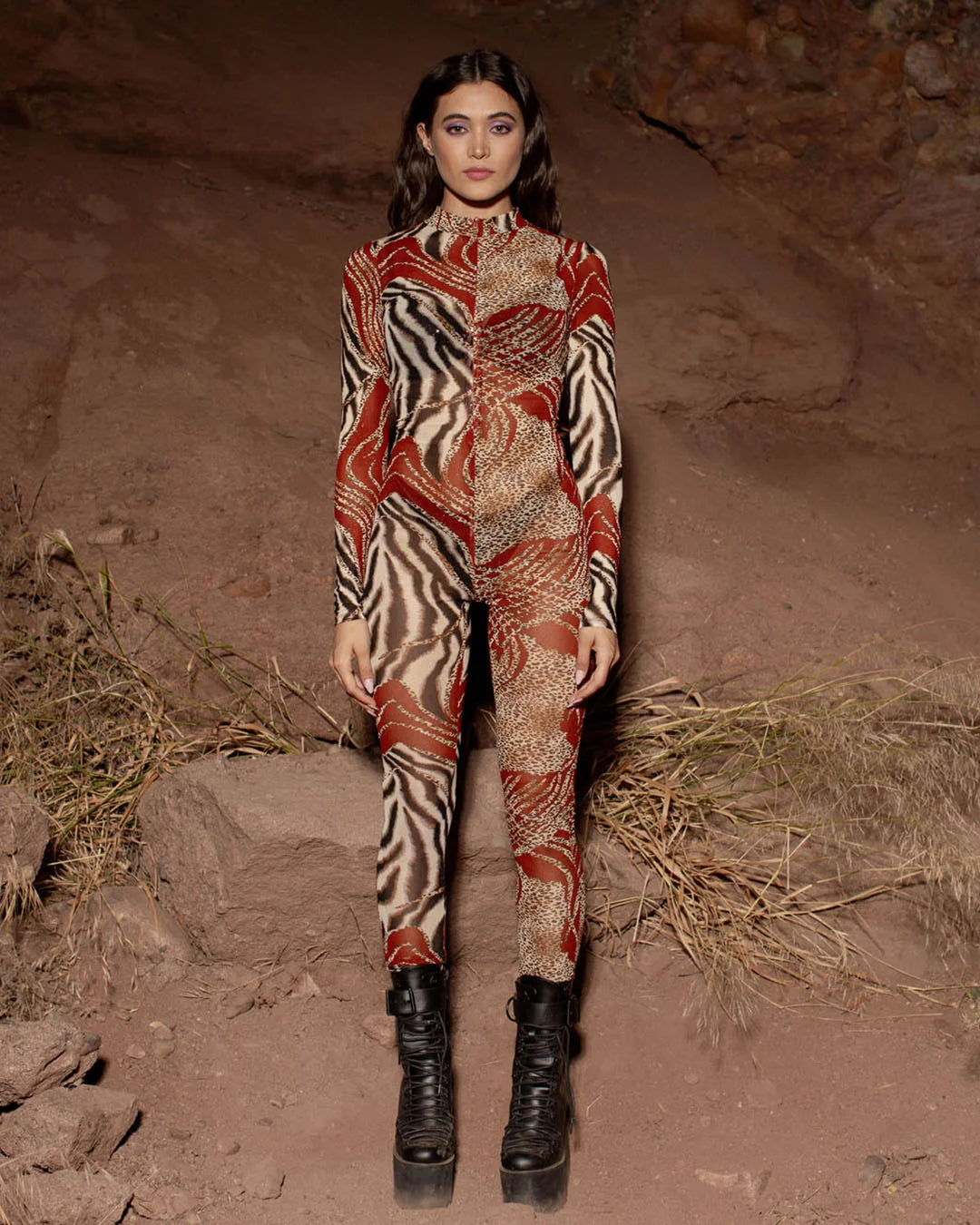 Women's Red Full Bodysuit | Carmine Animal