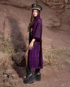 Women's Velvet Kimono | Purple Leopard