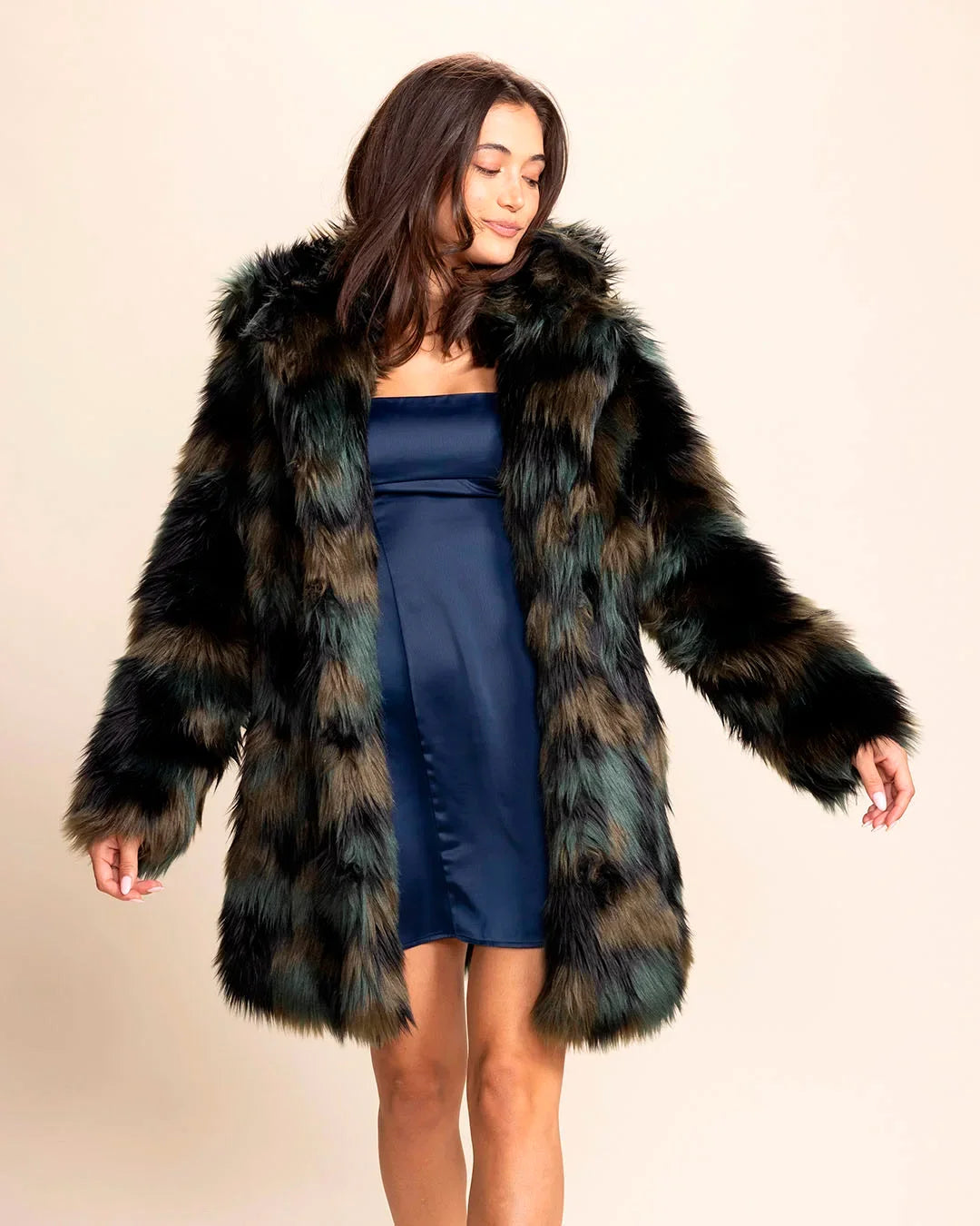 Faux Fur Coat Womens | Hooded Camo Cat - SpiritHoods Faux Fur Coat Womens | Hooded Camo Cat - SpiritHoods