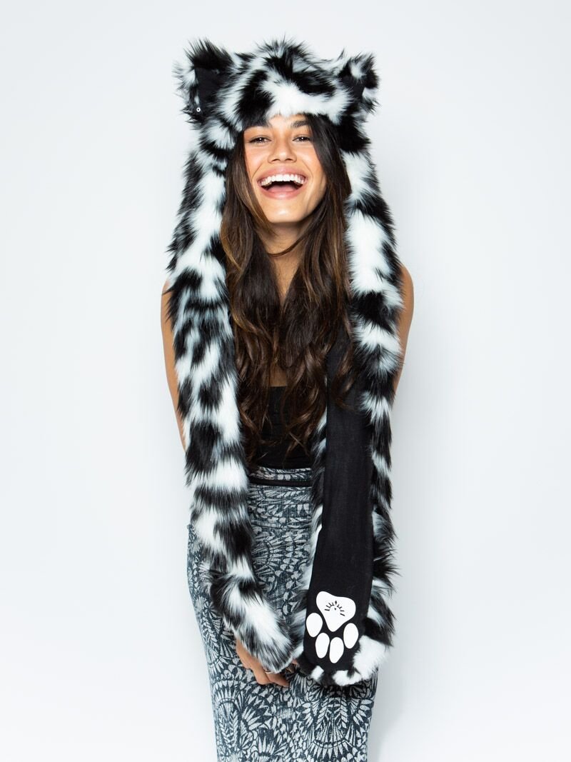 Spotted Leopard CE Faux Fur with Hood