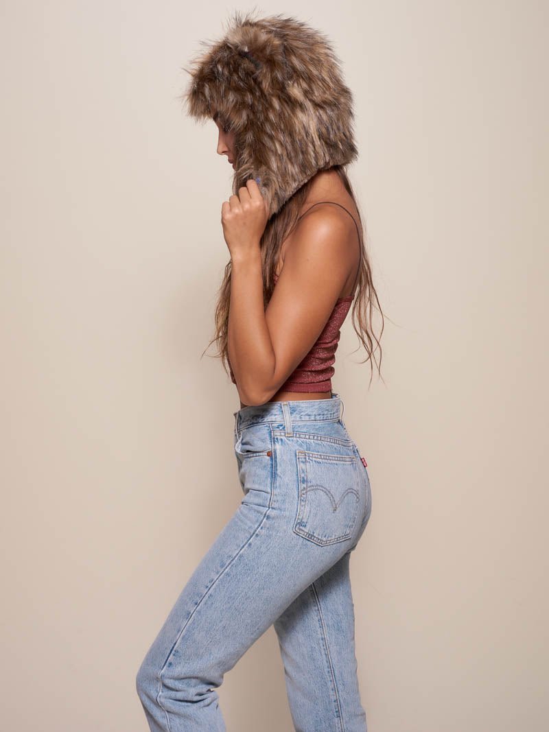Grizzly Bear Half Hood Faux Fur