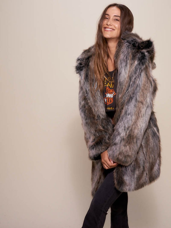 Grey Wolf Galaxy Classic Collector Edition Faux Fur Coat Women's