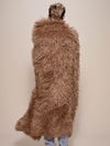 Man wrapped Alpaca Faux Fur Throw, back view