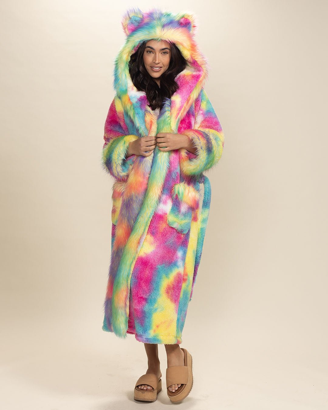 Colourful Robe Luxury Robe for Women, Luxury Bathrobe | Rainbow Bear - SpiritHoods
