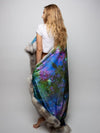 Exterior and Interior View of Timber Wolf Galaxy Faux Fur Throw 