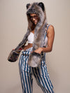 Grey Wolf Sedona Collector Edition Faux Fur with Hood on Female