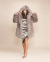 SpiritHoods Limited production Grey Fox luxe outerwear for women, designed for sustainable streetwear and festival fashion.