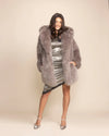Sustainable streetwear for women: a Grey Fox faux fur coat made by a top-rated vegan fashion brand