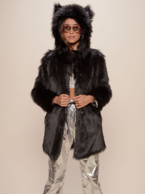 Black Wolf Faux Fur Women
