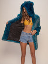 Classic Ice Leopard Hooded Faux Fur Coat