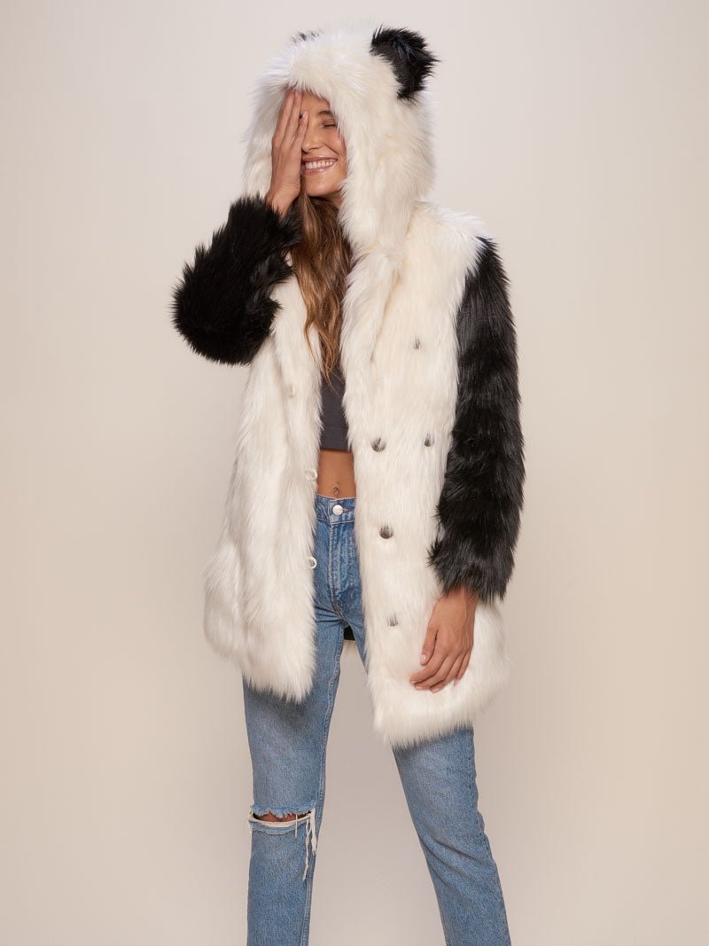 Panda Faux Fur Coat for Women Playful Elegance SpiritHoods