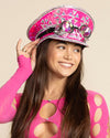 Women's Festival Hat - Captain Hat | Sequin Pink Flamingo