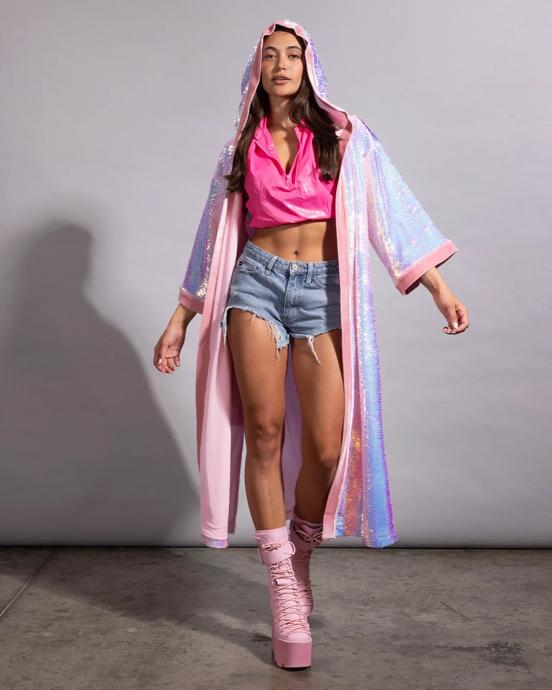 Women's Sequin Kimono | Pink Mermaid