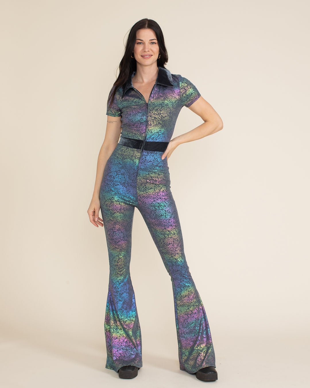 Flare Jumpsuit Iridescent Snakeskin SpiritHoods