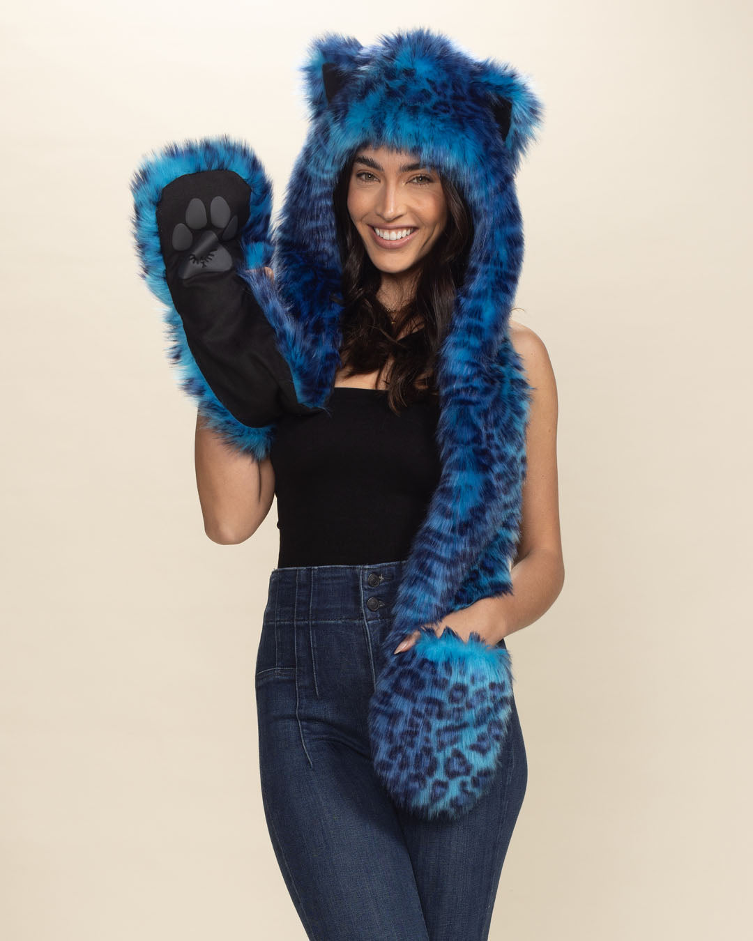 Electric Blue Lynx Collector Edition Faux Fur Hood | Women's