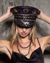Women's Festival Hat - Captain Hat | Red Sequin Leopard