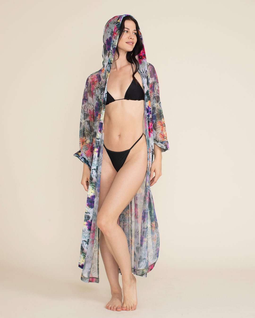Safari Maisha Maxi Kimono Cover-Up - Cherry Blossom Print