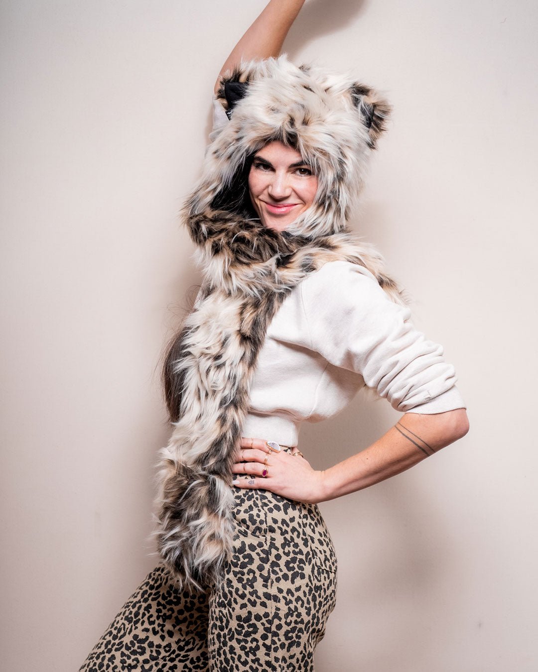 Cheetah Faux Fur SpiritHoods Shawl