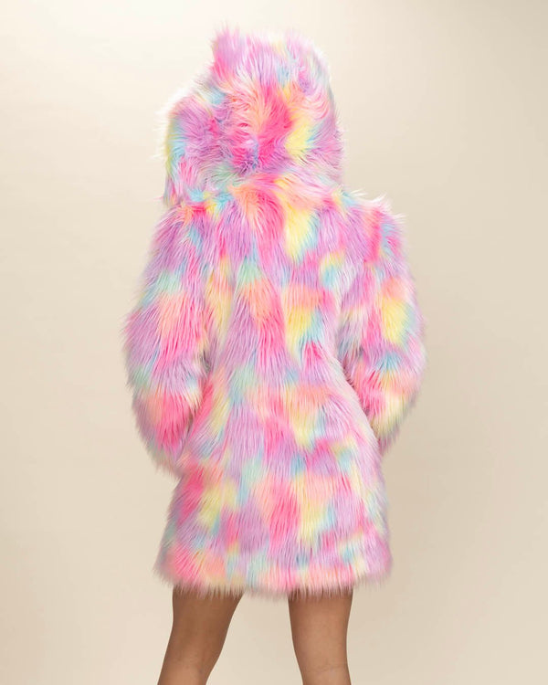 Colorful Faux Fur Coat Womens | Dreamland Cat - SpiritHoods