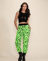 Women's Lounge Pants | Neon Green Leopard