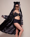 Exterior and Interior View of Tiger Classic Faux Fur Style Robe