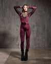 Women's Red Full Bodysuit | Ruby Leopard