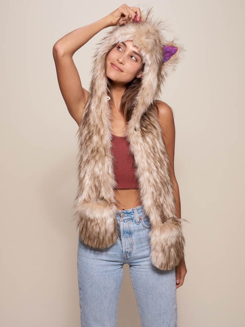 Collector Edition Platinum Fox Galaxy SpiritHood on Woman