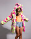 Classic Women's Faux Fur Coat | Neon Fiesta Cat