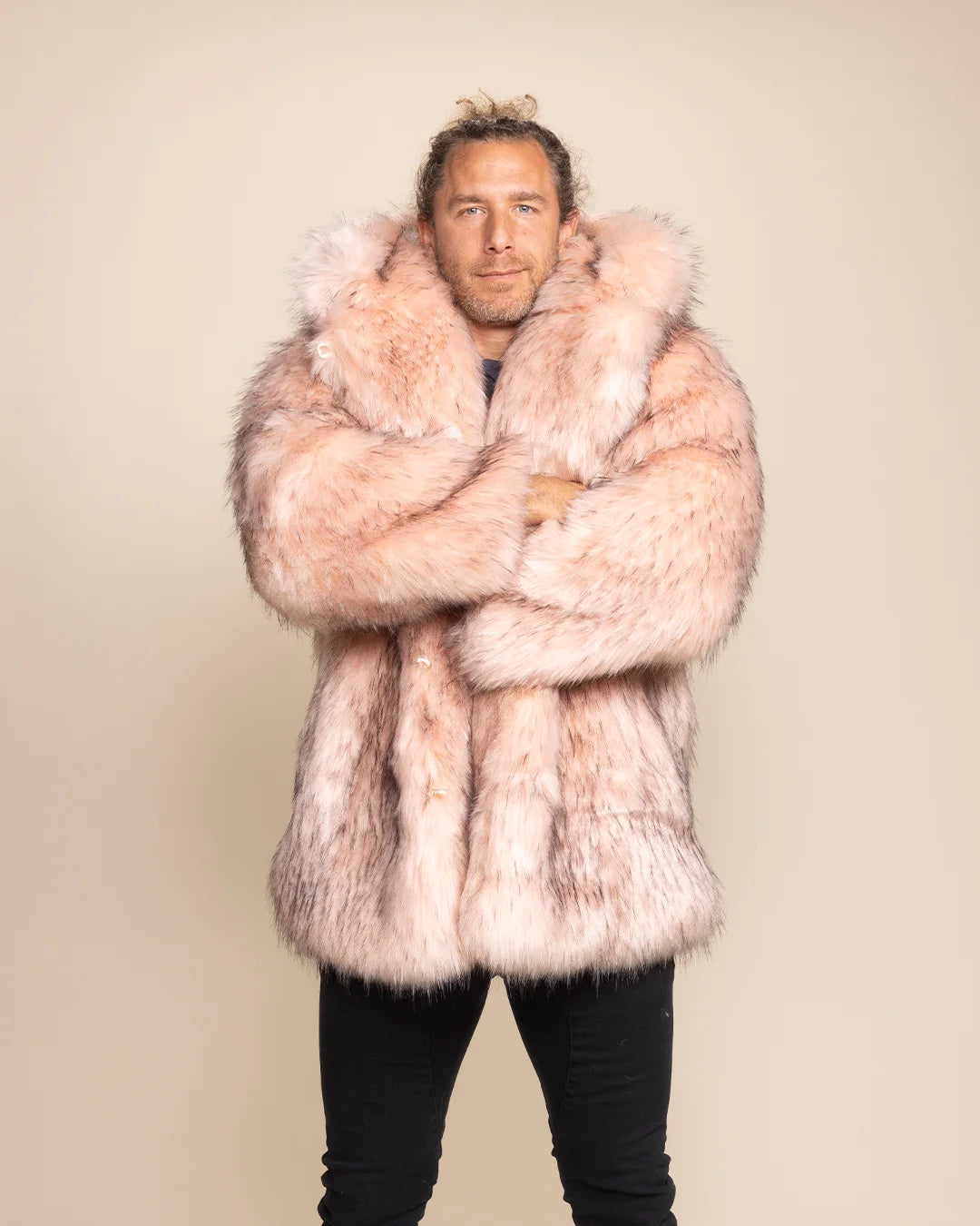 Top-rated festival fashion: a women's Blush Wolf coat featuring a wolf-ear hood and 4 functional pockets.