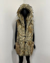 *Last Stock* Hooded Faux Fur Vest | Golden Jackal - Medium