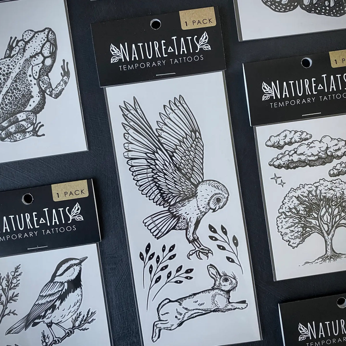 Owl & Rabbit Temporary Tattoo